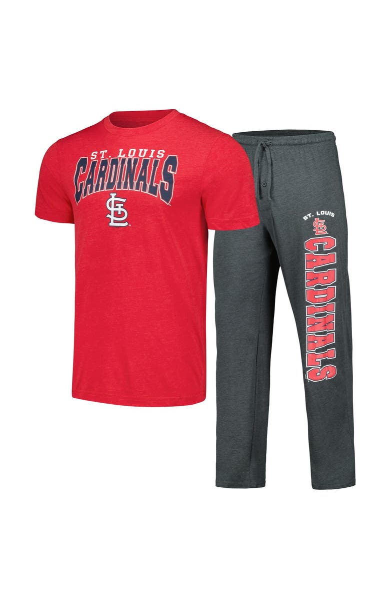 CONCEPTS SPORT Men's Concepts Sport Charcoal/Red St. Louis Cardinals Meter T-Shirt & Pants Sleep Set, Alternate, color, Charcoal