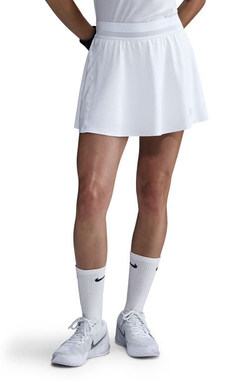 Nike Court Ace Advantage Dri-fit High Waist Tennis Skirt In White