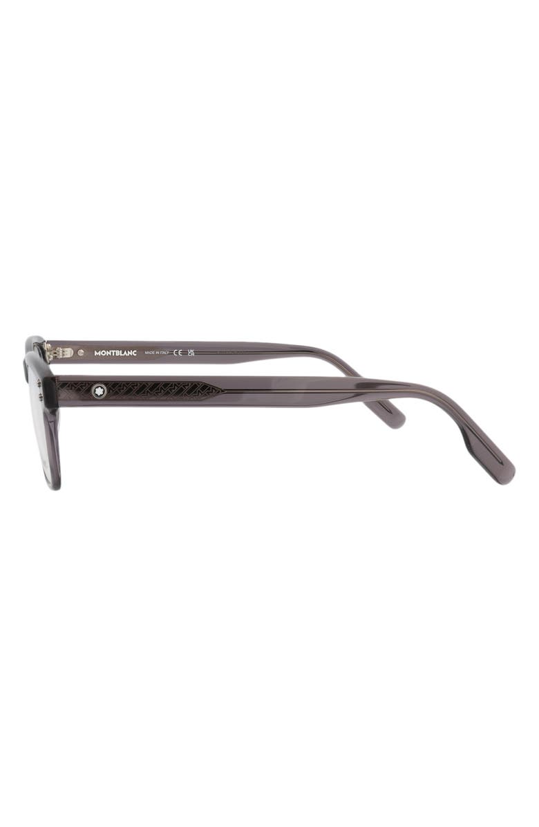 Montblanc 55mm Rectangular Optical Glasses, Alternate, color, Grey Grey Transparent