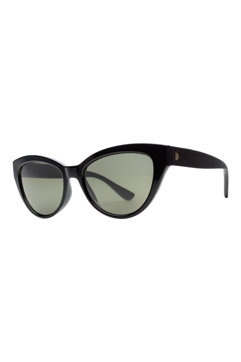 Indio 58mm Polarized Cat Eye Sunglasses, Alternate, color, GLOSS BLACK/ GREY