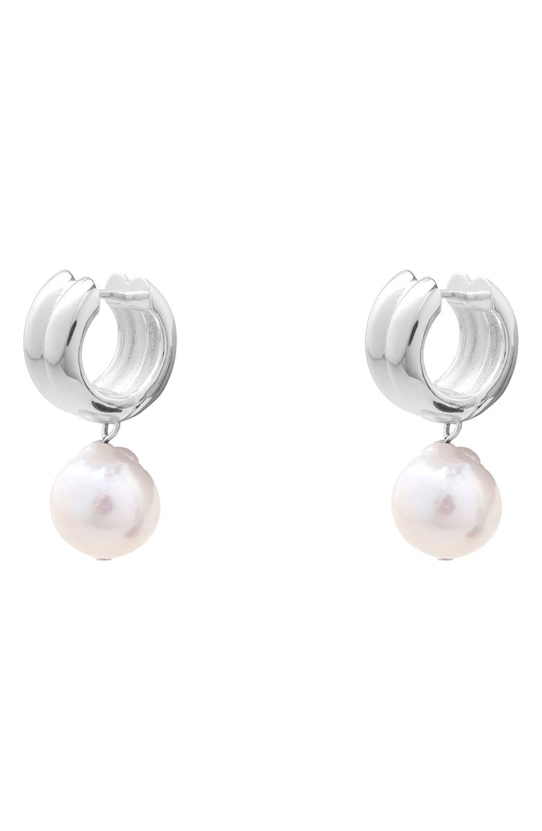 Éliou Eve Drop Hoop Earrings, Main, color, Silver Plated