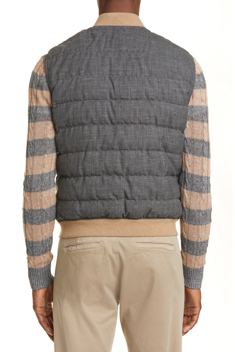 Quilted Wool Blend Vest, Alternate, color, CHARCOAL