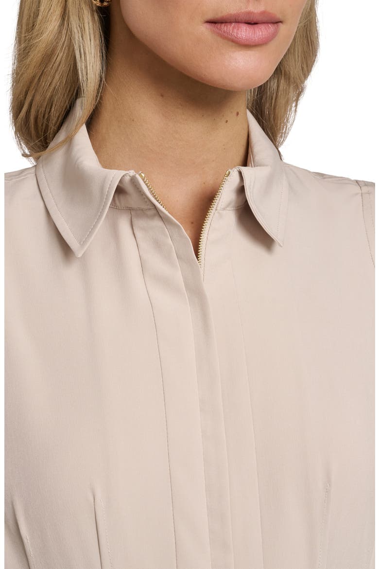 Commuter Sleeveless Shirtdress, Alternate, color, KHAKI
