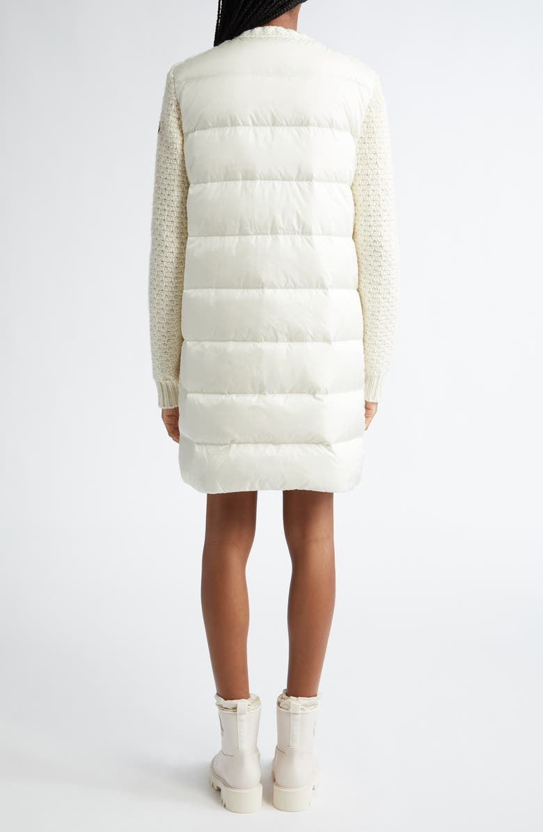 Moncler Mixed Media Down Cardigan, Alternate, color,