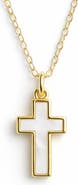 Argento Vivo Sterling Silver Mother-of-Pearl Cross Pendant Necklace