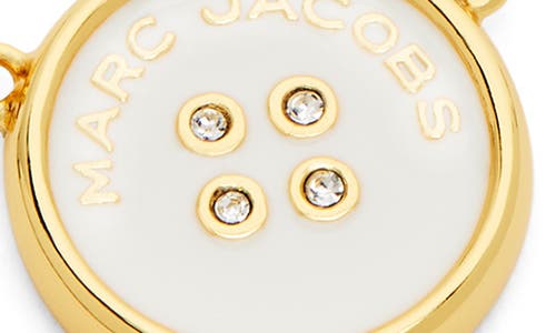 Marc Jacobs Women's The Button Pendant Necklace In Gold/cream