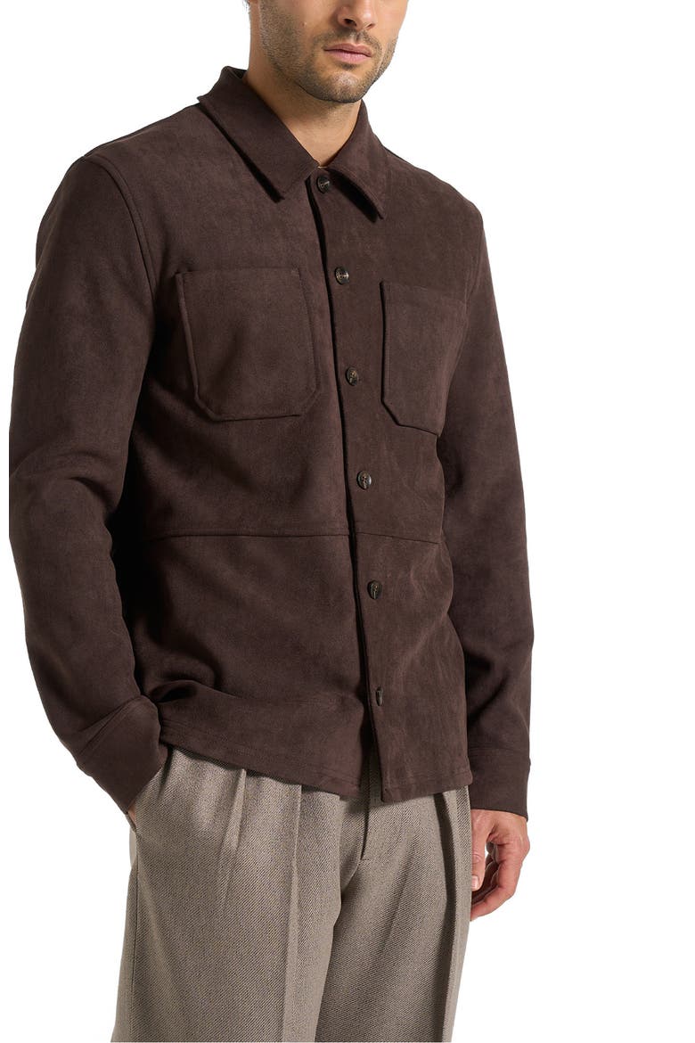 Thomas Suede Long Sleeve Shirt, Alternate, color, Brown