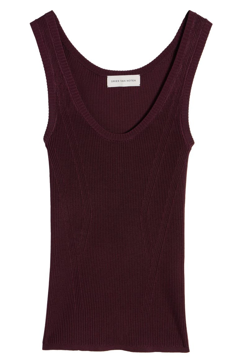 Topaza Ribbed Tank, Alternate, color, BURGUNDY