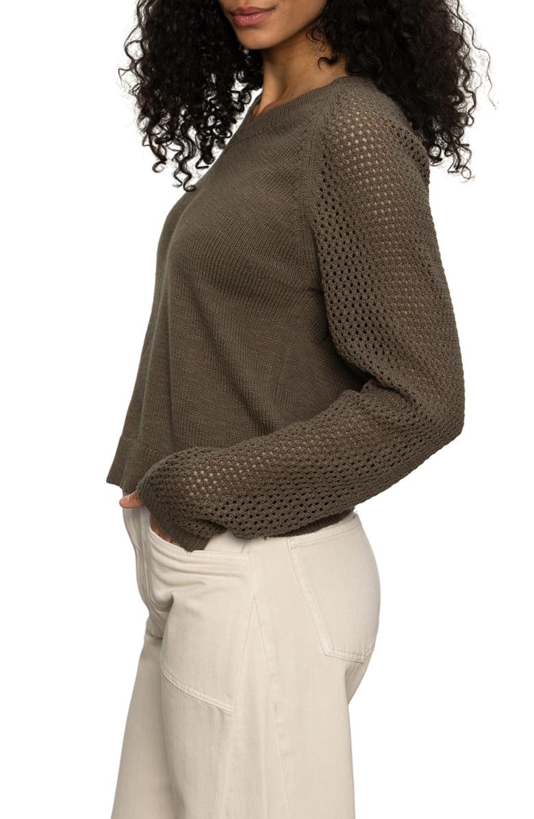 Sanctuary Perfect Time Cotton Sweater, Alternate, color, Kalamata