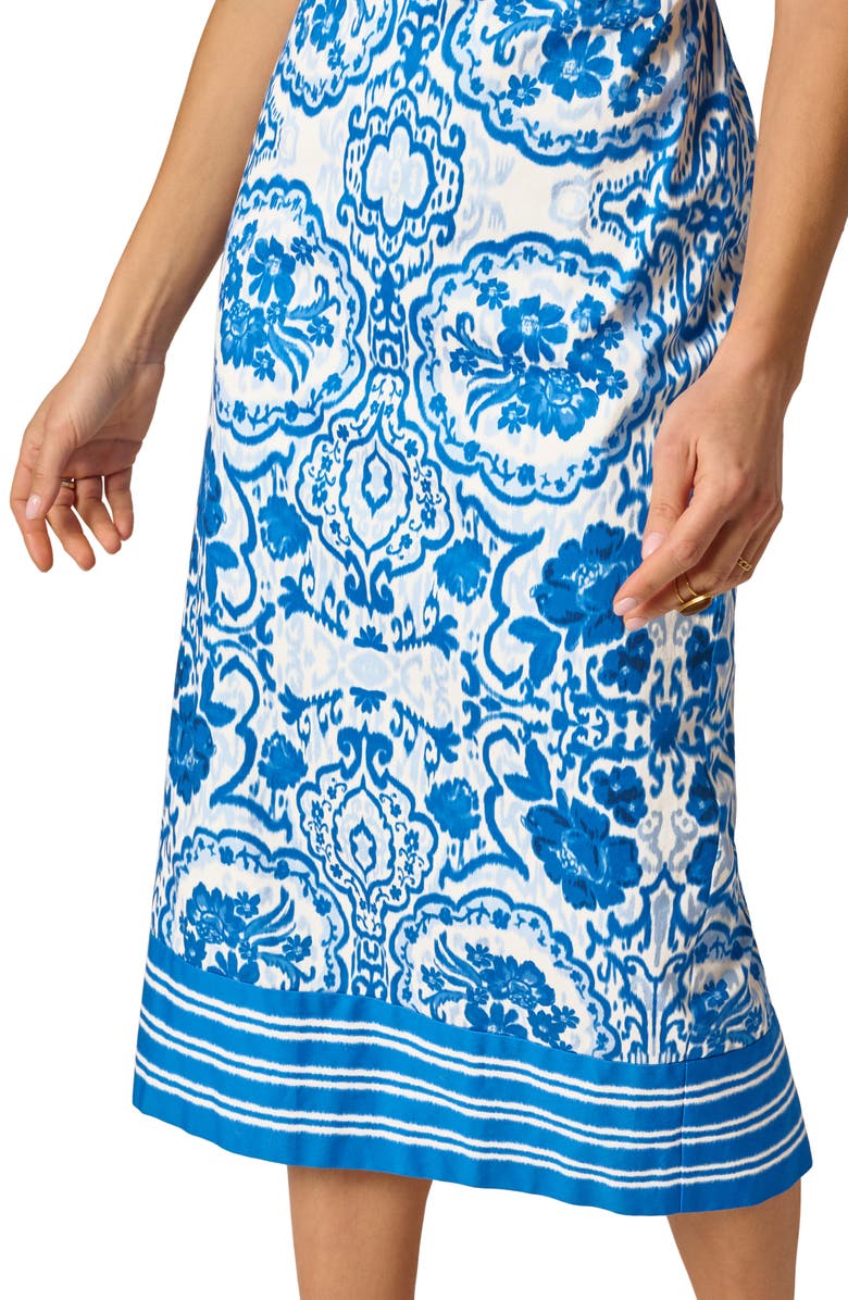 Adrianna Papell Floral Print Column Midi Dress, Alternate, color, 