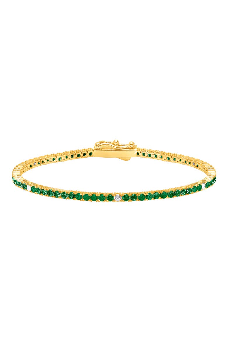 Cubic Zirconia Tennis Bracelet, Main, color, EMERALD