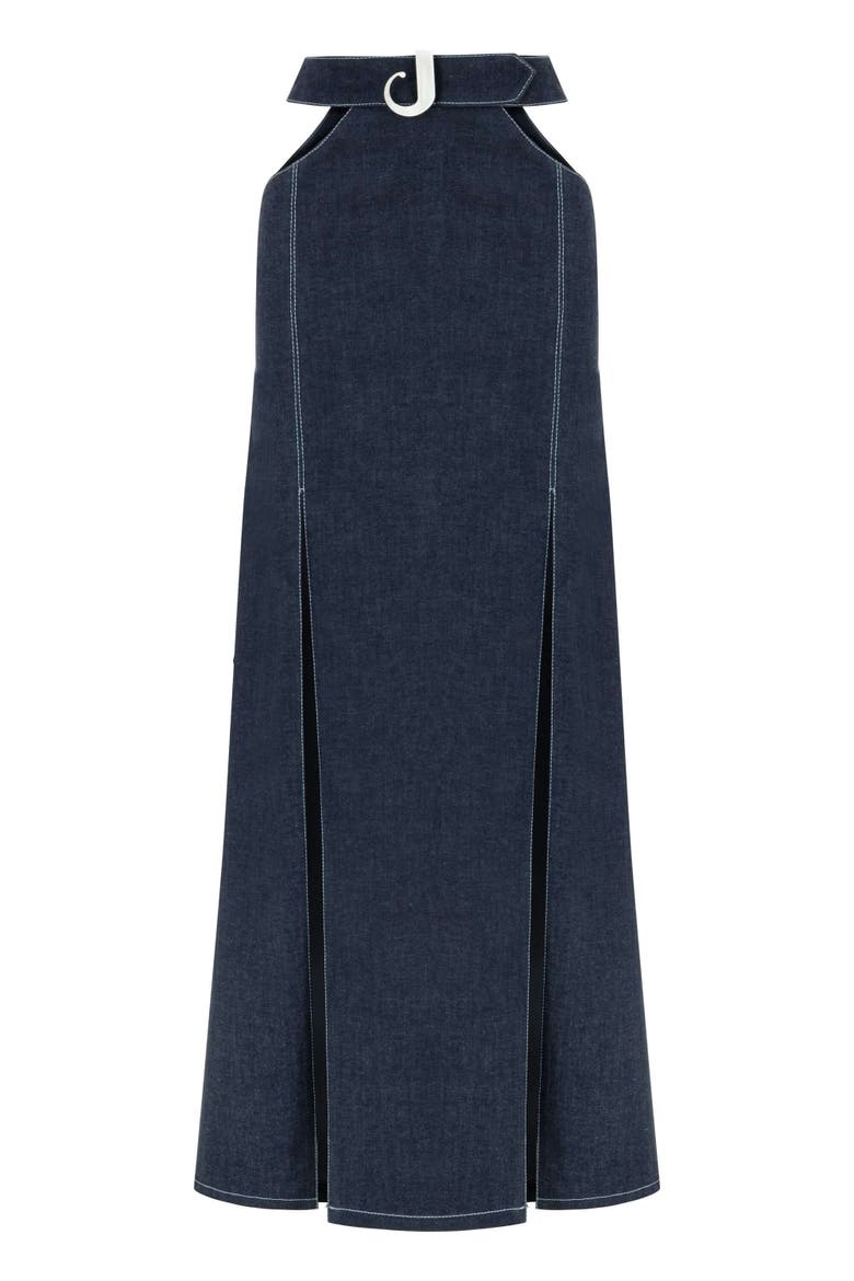Siena Maxi Denim Skirt - High-Waisted A-Line Blue, Alternate, color, Blue