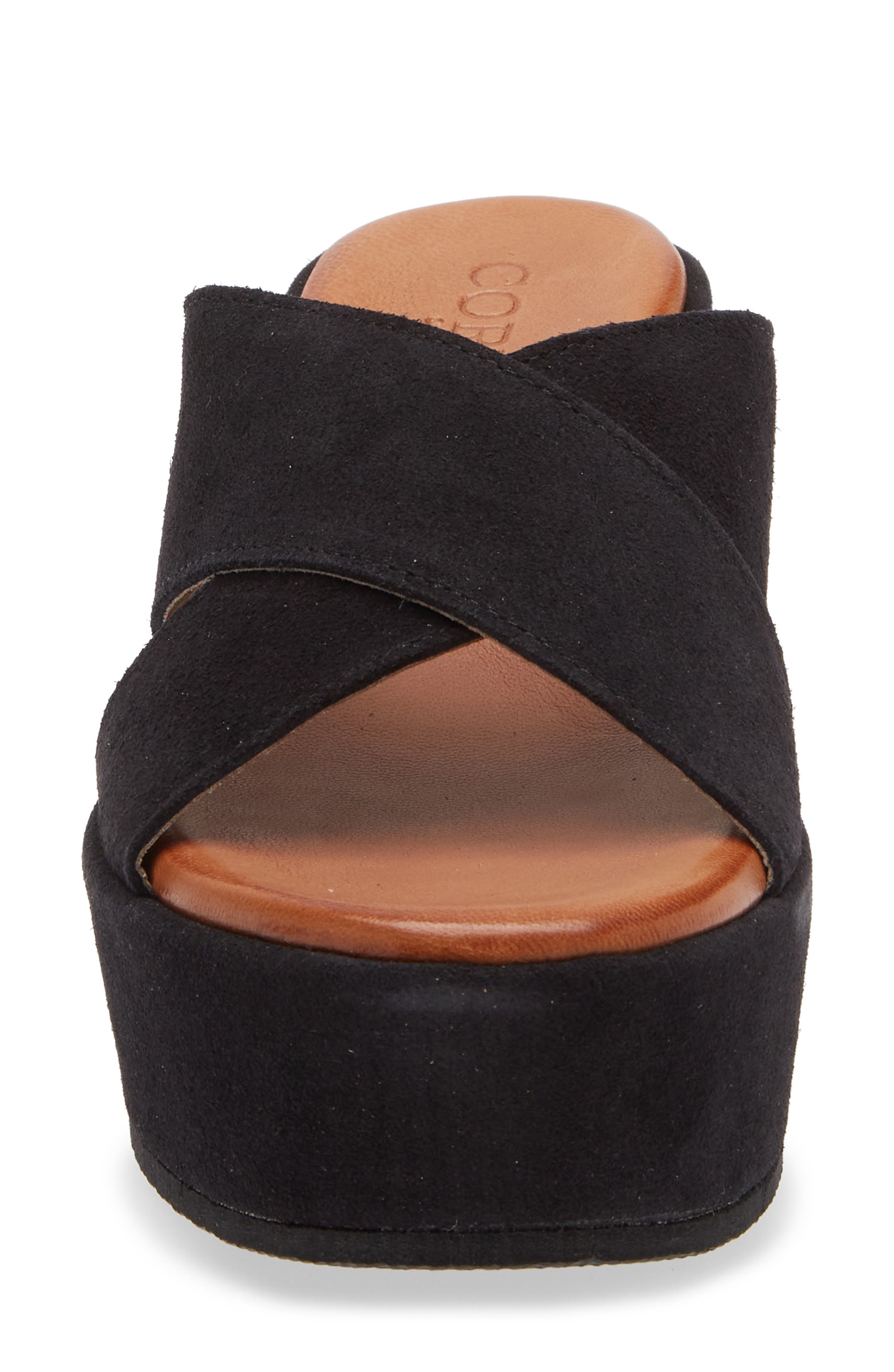Cordani Bella Platform Wedge Slide Sandal, Alternate, color, Black Suede