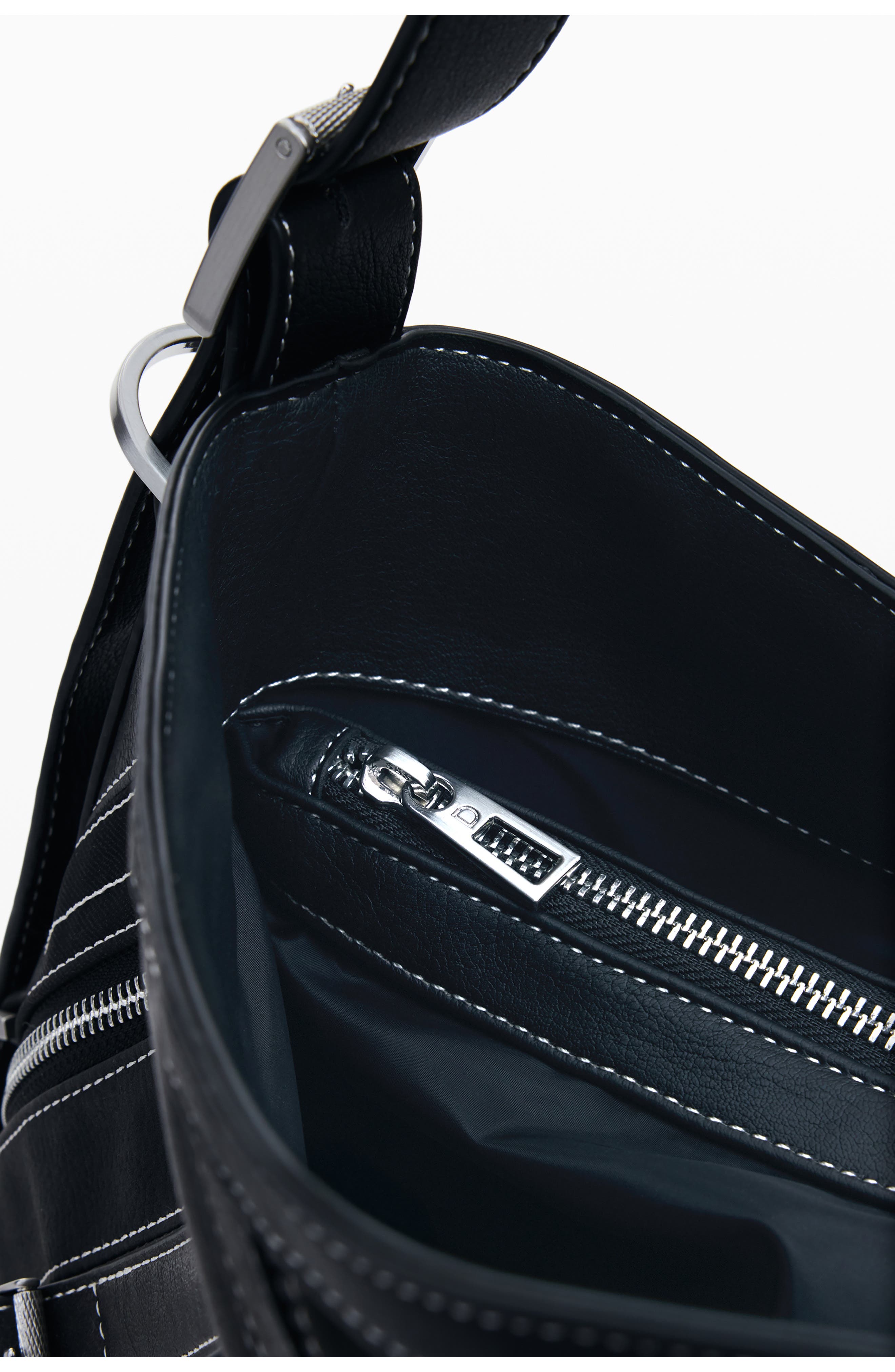 Desigual Belted Zip Faux Leather Shoulder Bag, Alternate, color, 