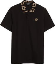 Versace Greco Collar Cotton Piqué Polo