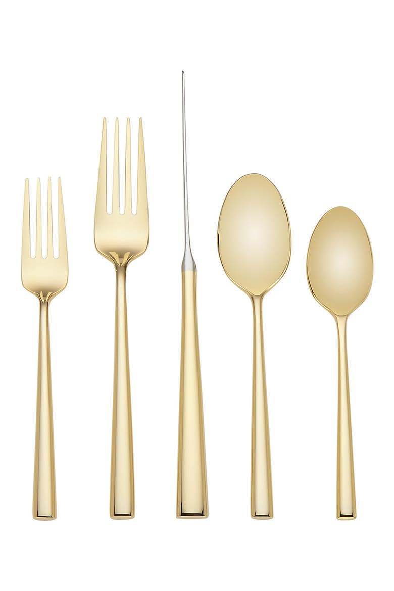 malmo gold 5-piece flatware place setting, Main, color, GOLD