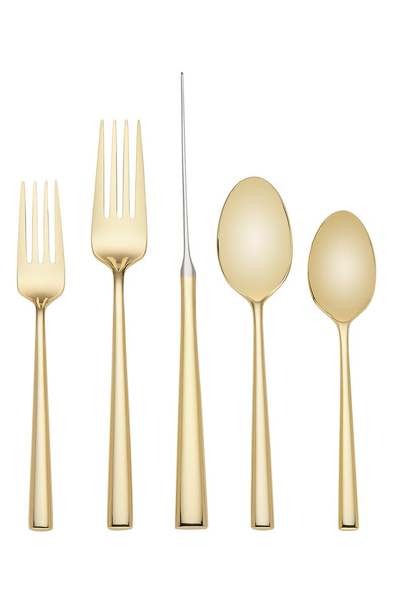 Kate Spade New York malmo gold 5-piece flatware place setting, Main, color, Gold