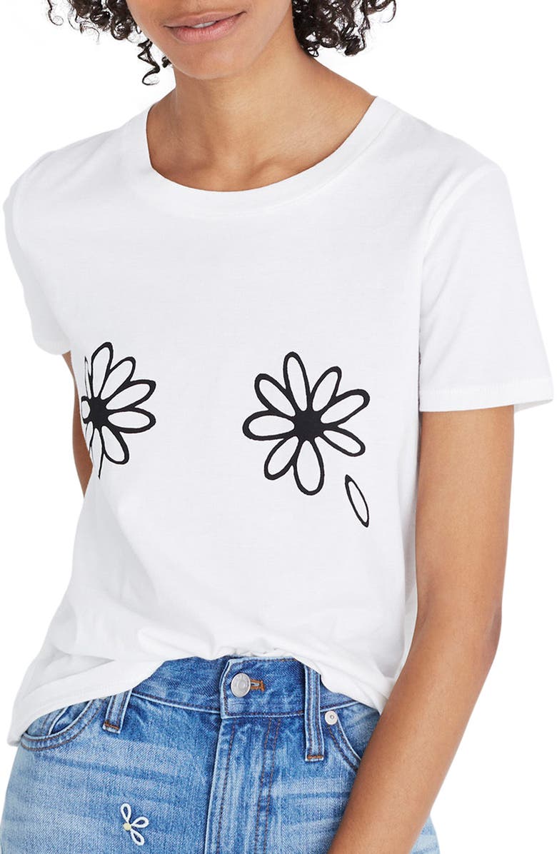 Madewell Daisies Graphic Tee, Main, color, 