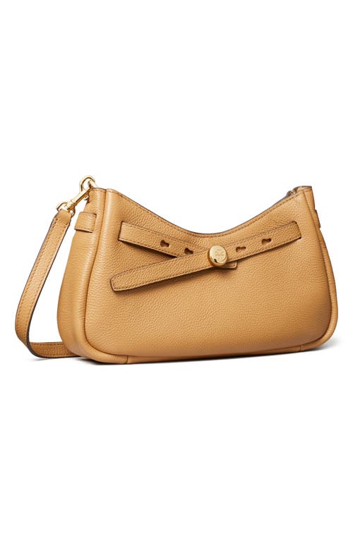 Tory Burch Romy Zip Top Leather Crossbody Bag In Brown