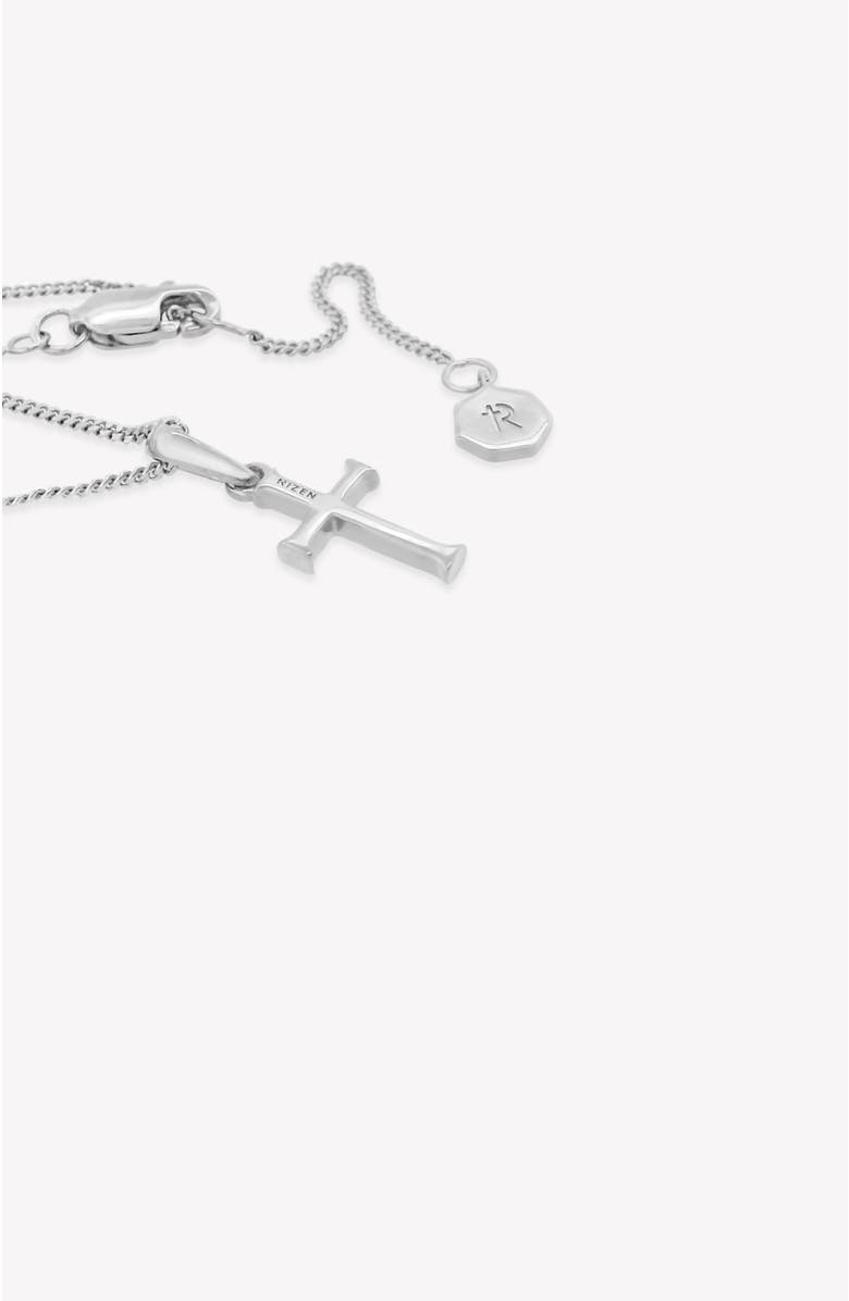Rizen Jewelry Small Cross Pendant Necklace, Alternate, color, Sterling Silver