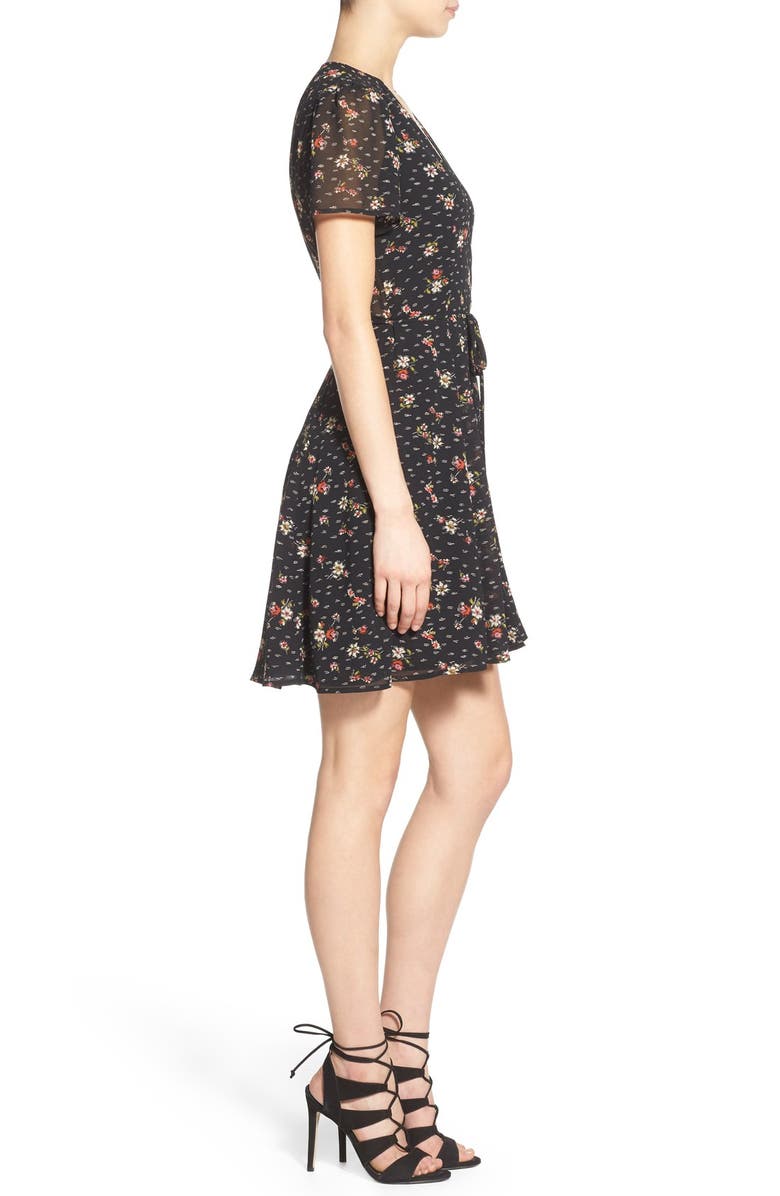 WAYF Floral Print Wrap Dress, Alternate, color,