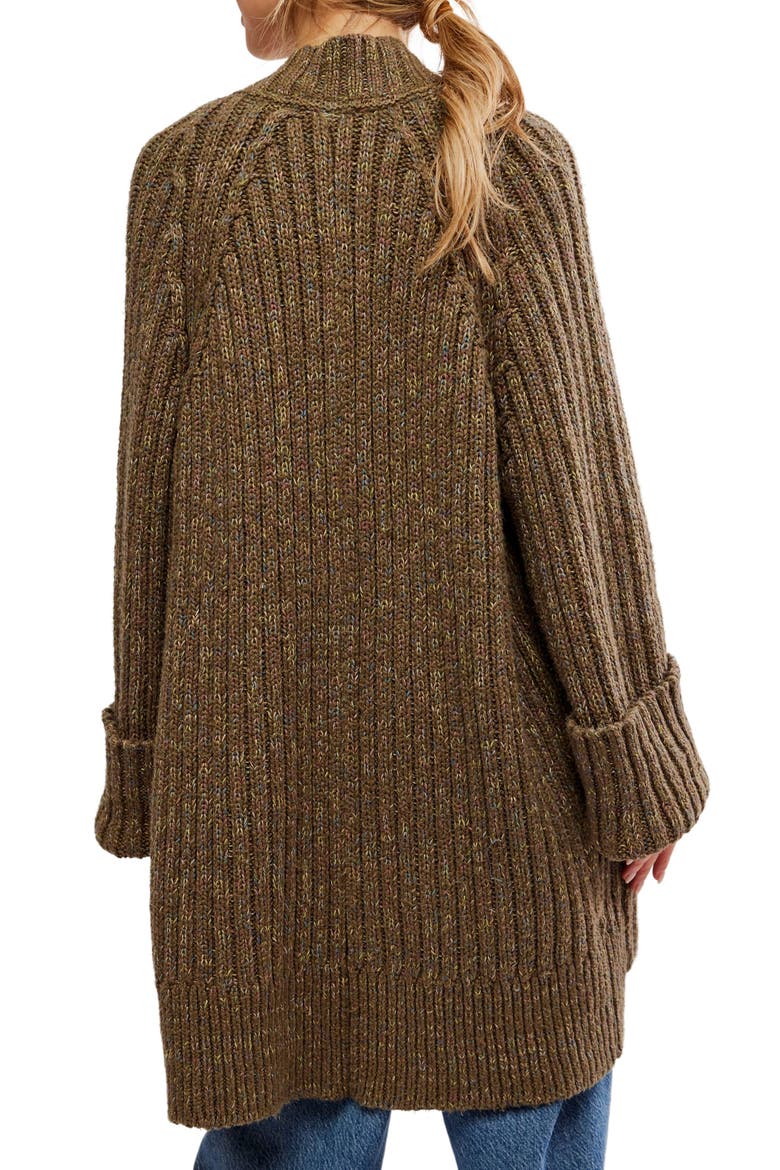 Blossom Cotton Open Front Cardigan, Alternate, color, IVY EARTH COMBO