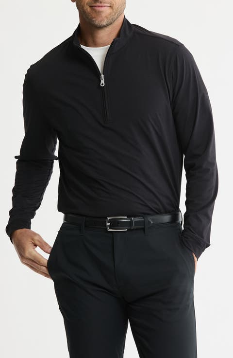Performance Microstripe Quarter Zip Pullover