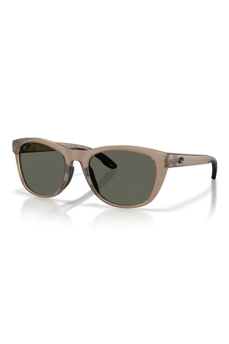 Aleta 54mm Polarized Round Sunglasses, Alternate, color, MATTE BROWN SMOKE / GRAY 580G