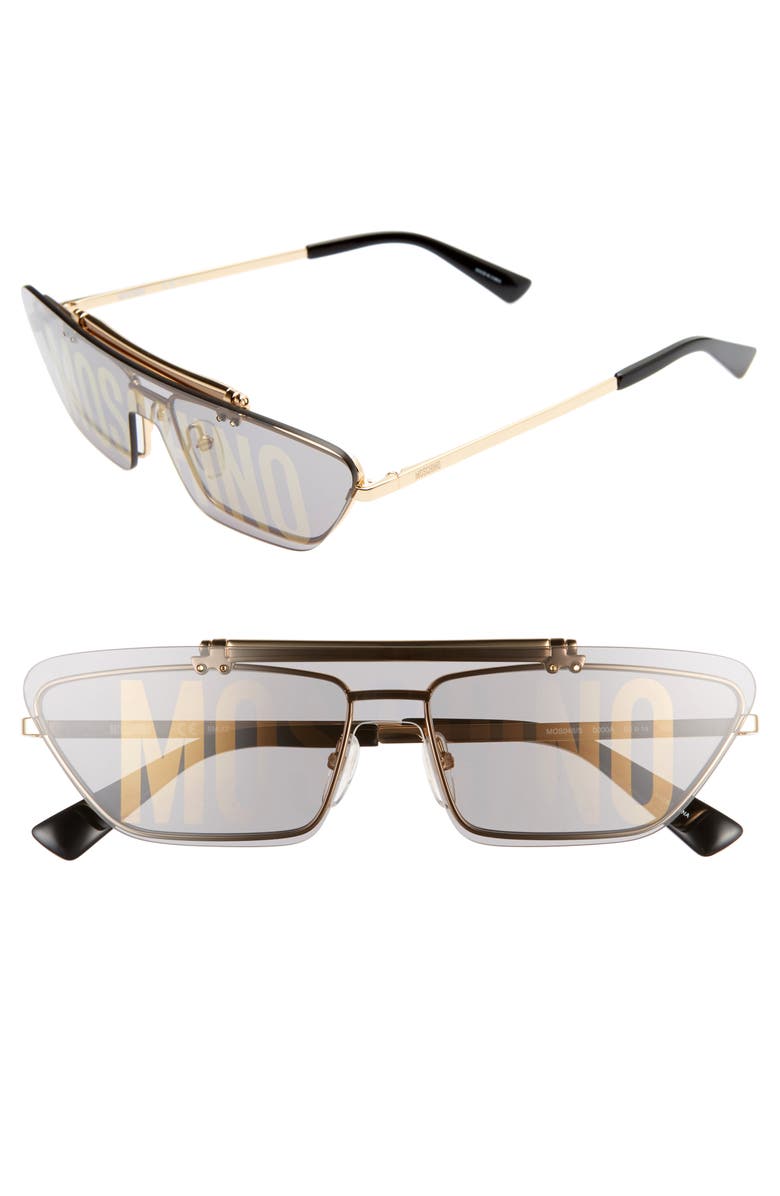 Moschino 60mm Flip Shade Flat Top Sunglasses, Main, color, 