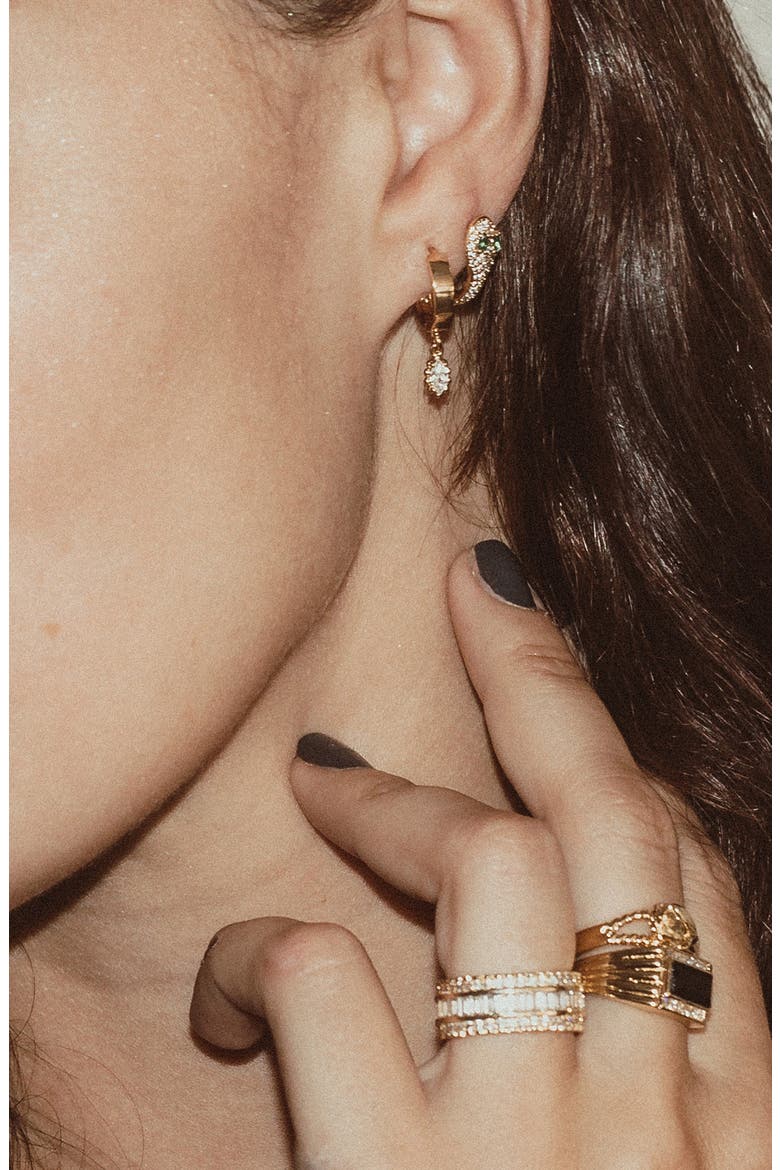 Sophia Drop Huggie Hoop Earrings, Alternate, color, GOLD