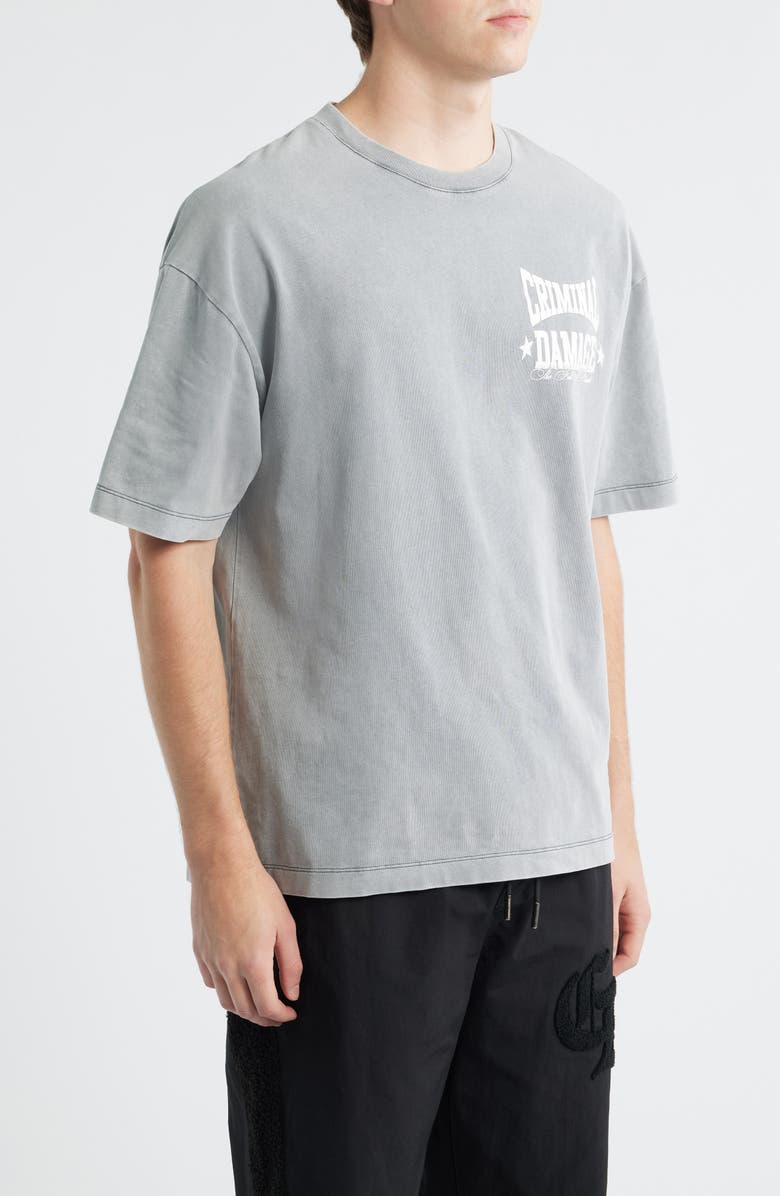CRIMINAL DAMAGE Logo Graphic T-Shirt, Alternate, color, Washed Grey