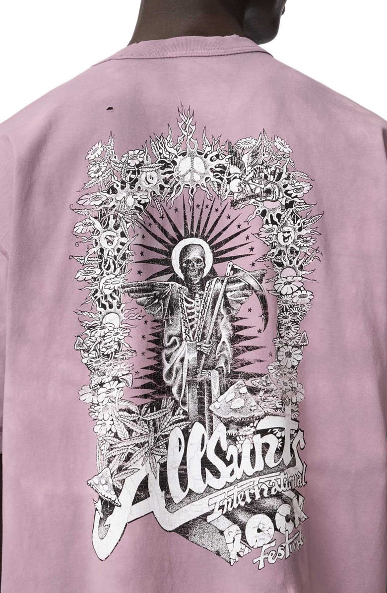 AllSaints Avalon Graphic T-Shirt, Alternate, color, Seashell Pink