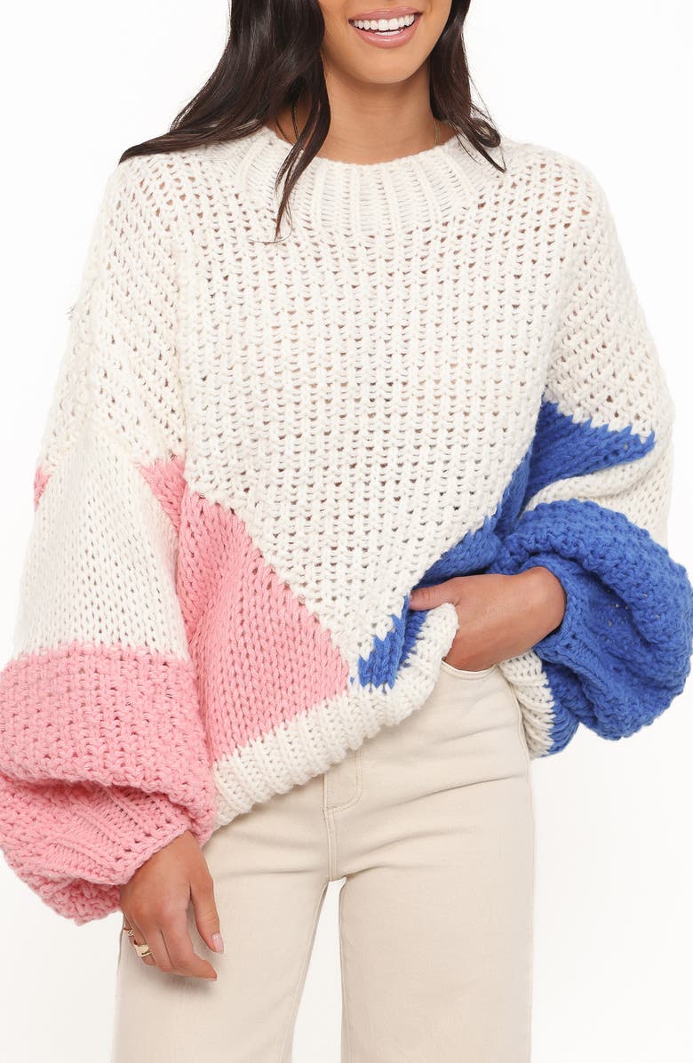 Petal & Pup Koda Colorblock Oversize Sweater, Main, color, 