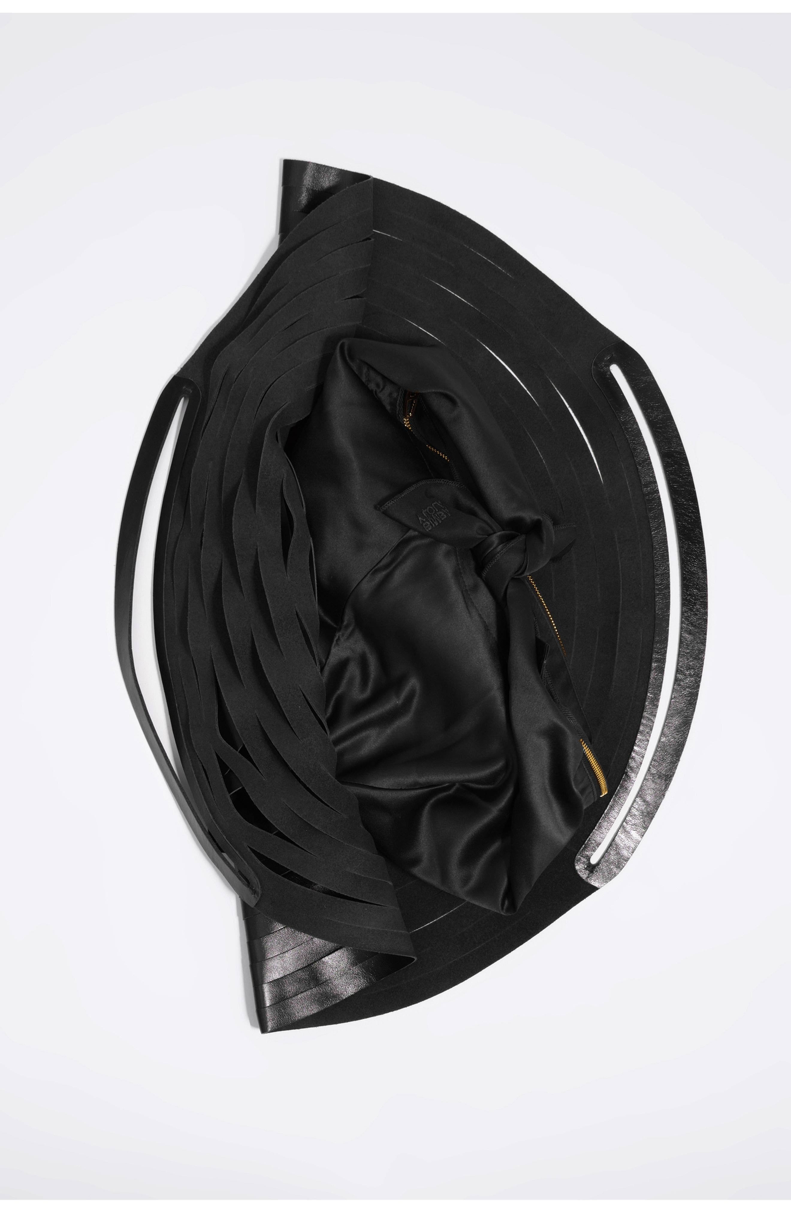 Bimba y Lola Leather Cala Bag, Alternate, color, Black