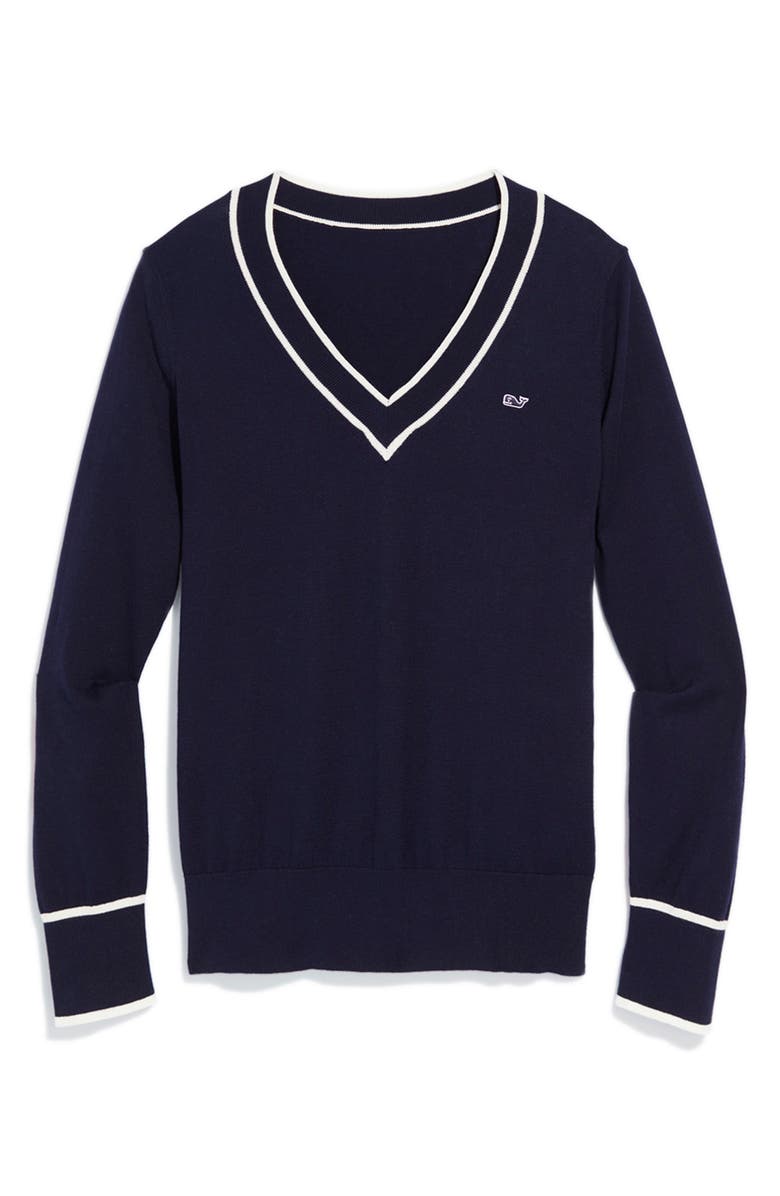 vineyard vines Heritage Tipped V-Neck Sweater, Main, color, 