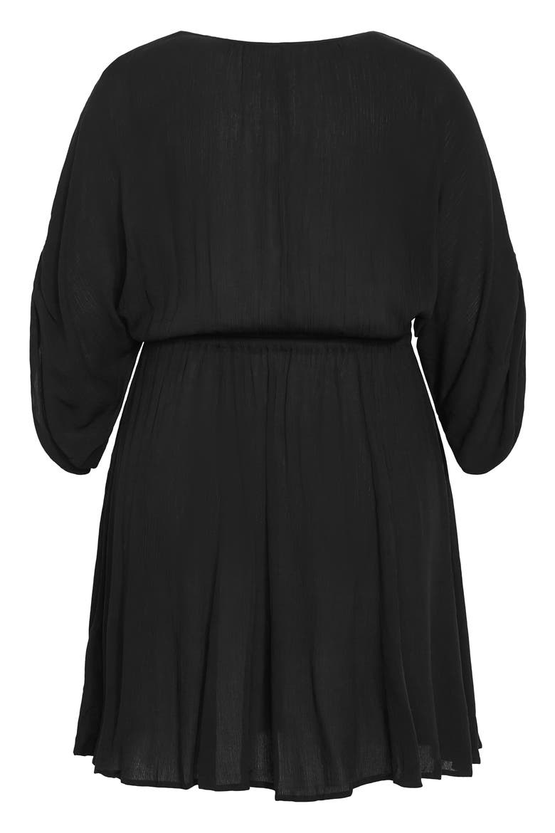 Seville Floral Embroidery Minidress, Alternate, color, BLACK