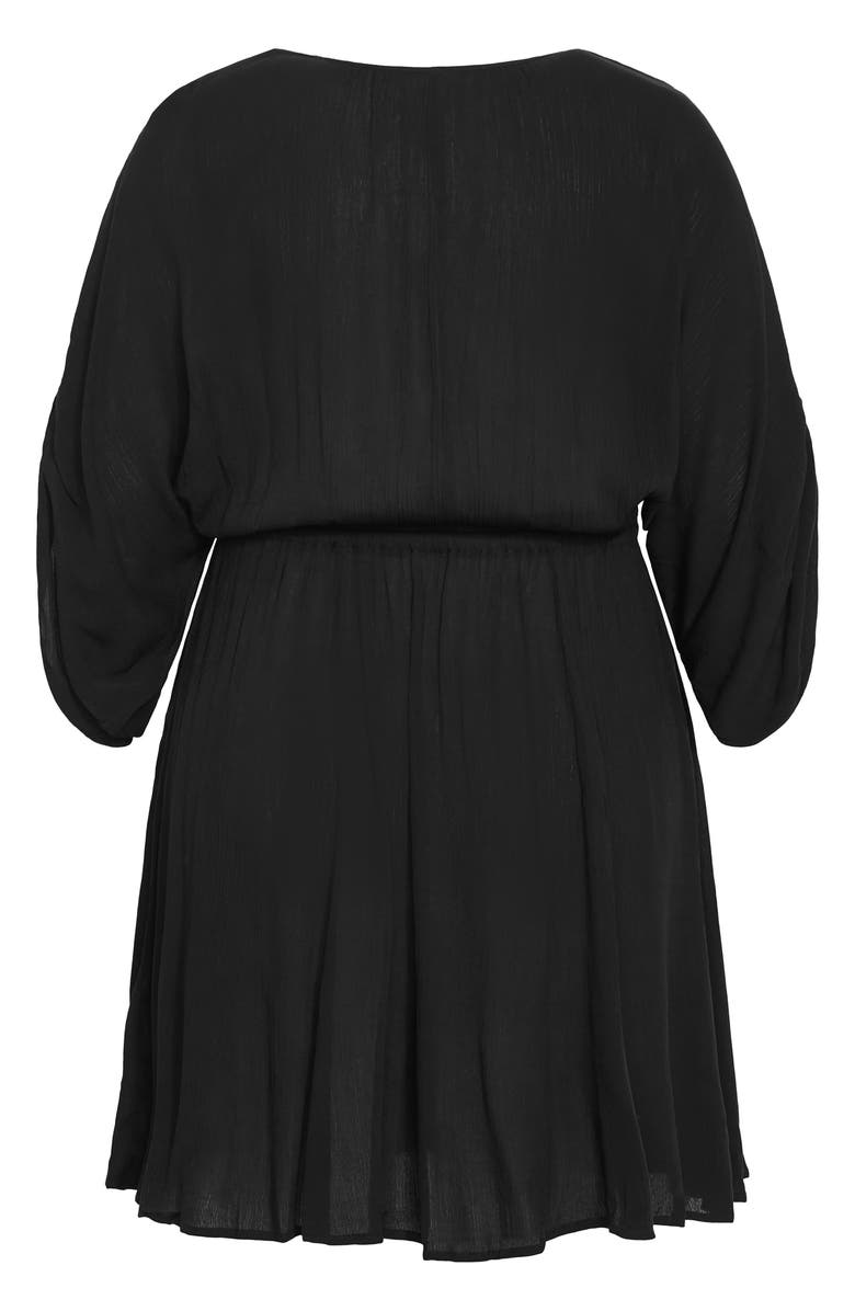 City Chic Seville Floral Embroidery Minidress, Alternate, color, Black