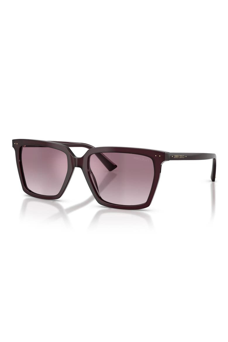 55mm Square Sunglasses, Alternate, color, OPALINE PRUNE / VIOLET SILVER