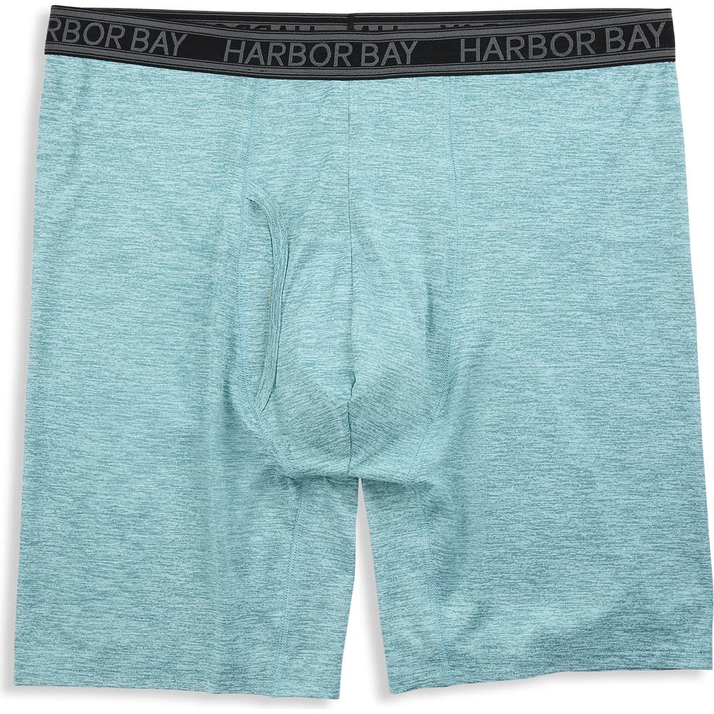Harbor Bay By Dxl Performance Solid Boxer Brief In Aqua Sky Heather