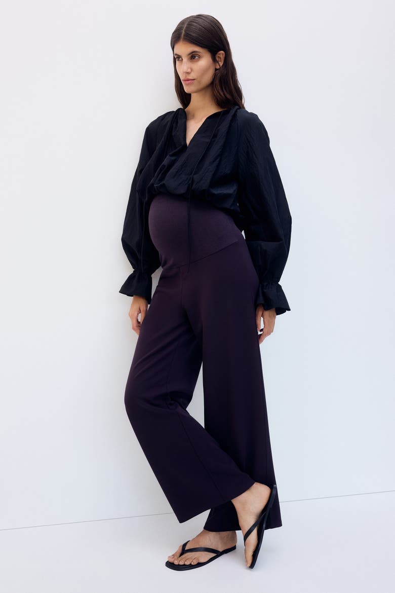 Mama Wide Trousers, Alternate, color, Dark purple