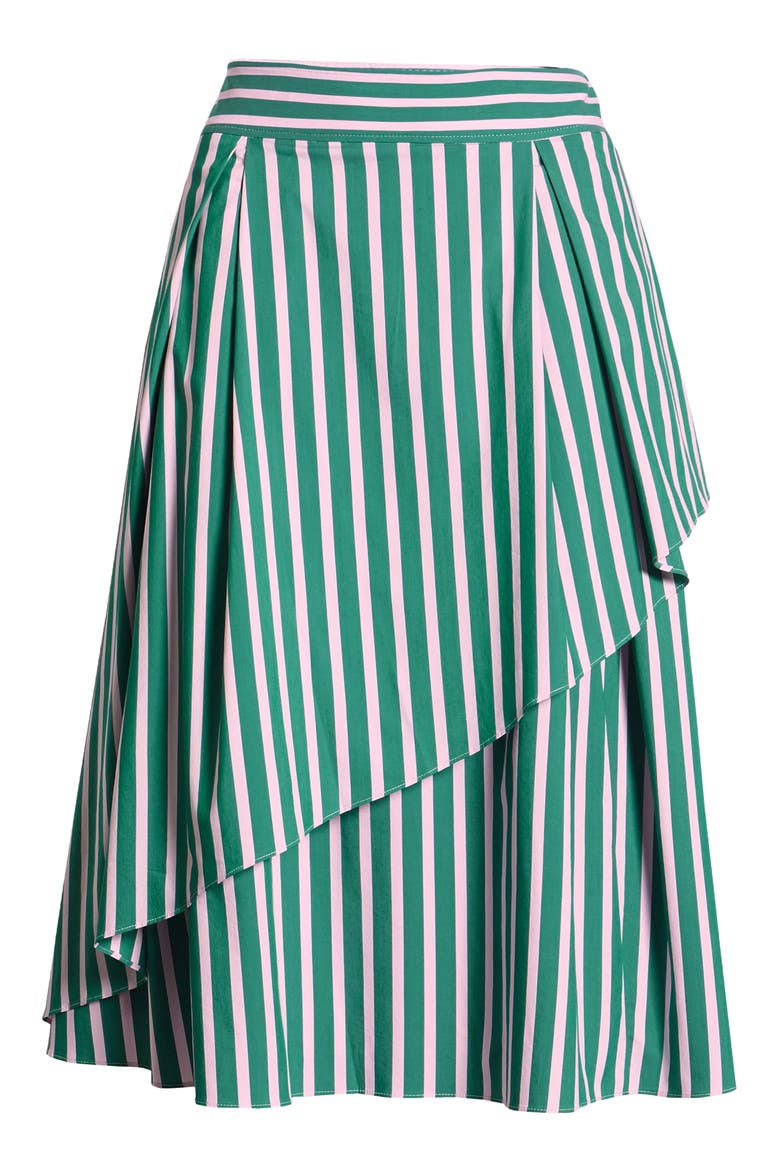 x Atlantic-Pacific Stripe Asymmetrical Skirt, Main, color, GREEN- PINK STRIPE