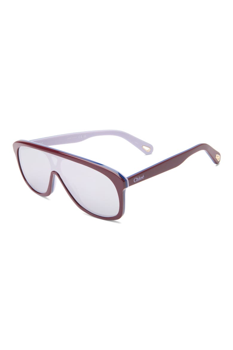 CH0212S Square Aviator Sunglasses, Alternate, color, BURGUNDY BURGUNDY SILVER