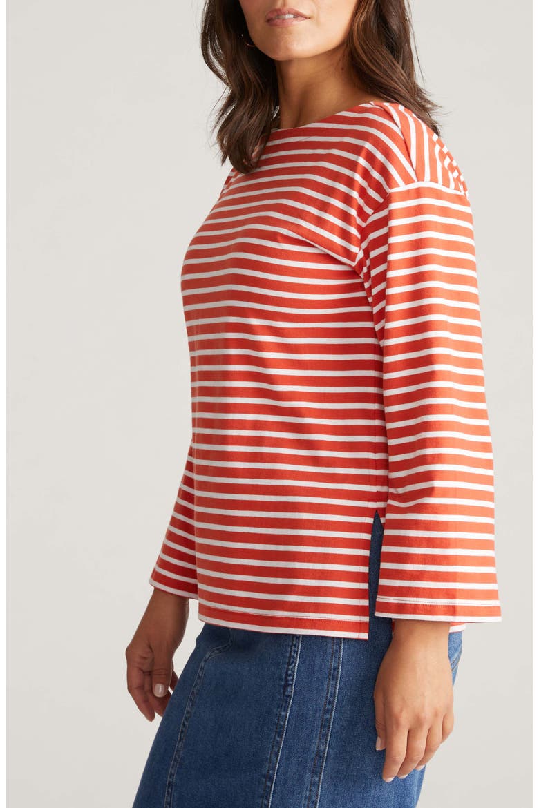 Montauk Breton Stripe Top, Alternate, color, VERMILION RED/ WHITE STRIPE