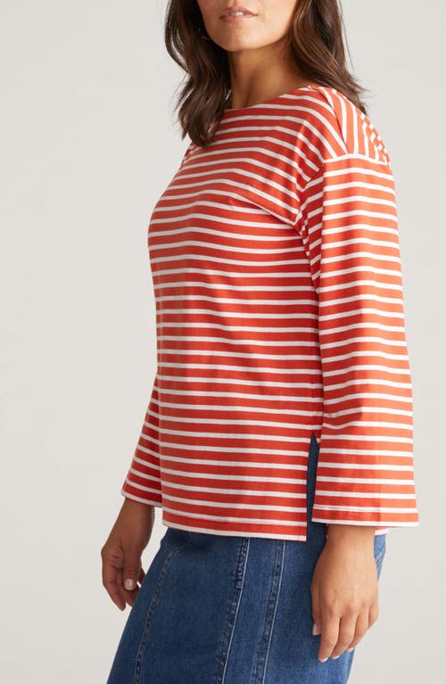 Universal Standard Montauk Breton Stripe Top In Red
