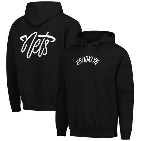 Unisex Stadium Essentials  Black Brooklyn Nets Origins Script Hooded Sweatshirt