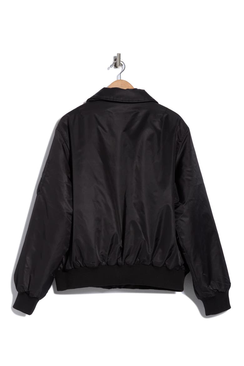 Logo Nylon Flight Jacket, Alternate, color, BLACK