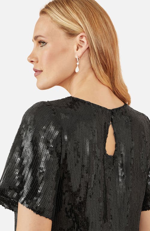 Yumi Sequin Tassels Hem Midi Tunic Dress In Black