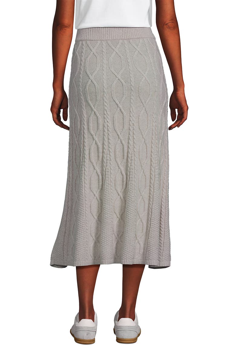 Cozy Lofty Cable Fluted Midi Sweater Skirt, Alternate, color, Oatmeal Tan Heather