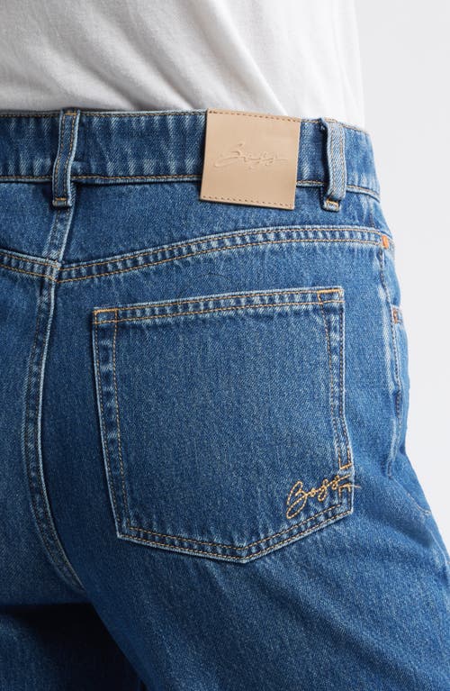 Hugo Boss Boss Orange Marlene High Waist Wide Leg Jeans In Blue