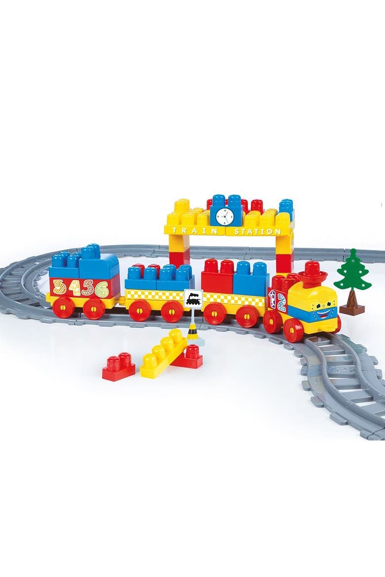 Train Set 89 Pcs Blocks Assembly Station & Tracks, Ages 18Mo+, Alternate, color, Multicolored